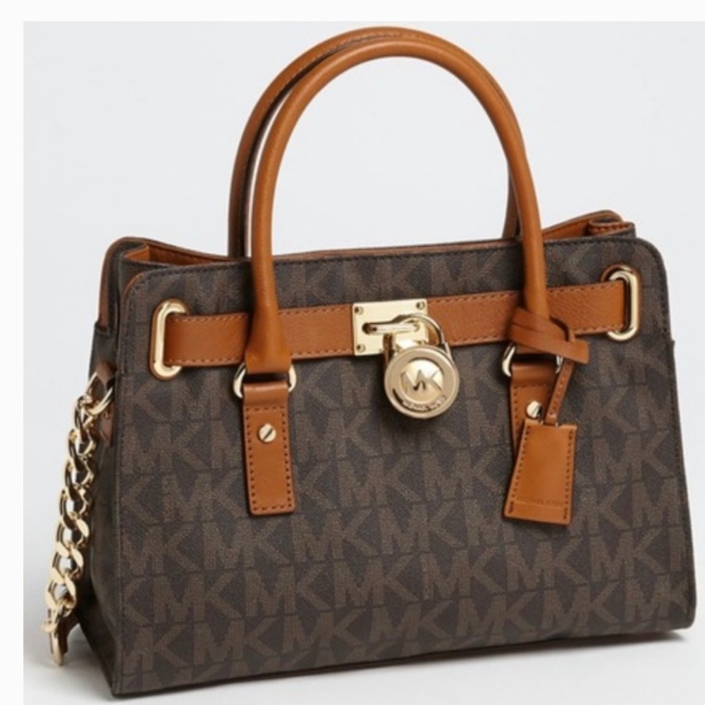 Michael KORS brown Hamilton purse in slightly used but overall good condition!